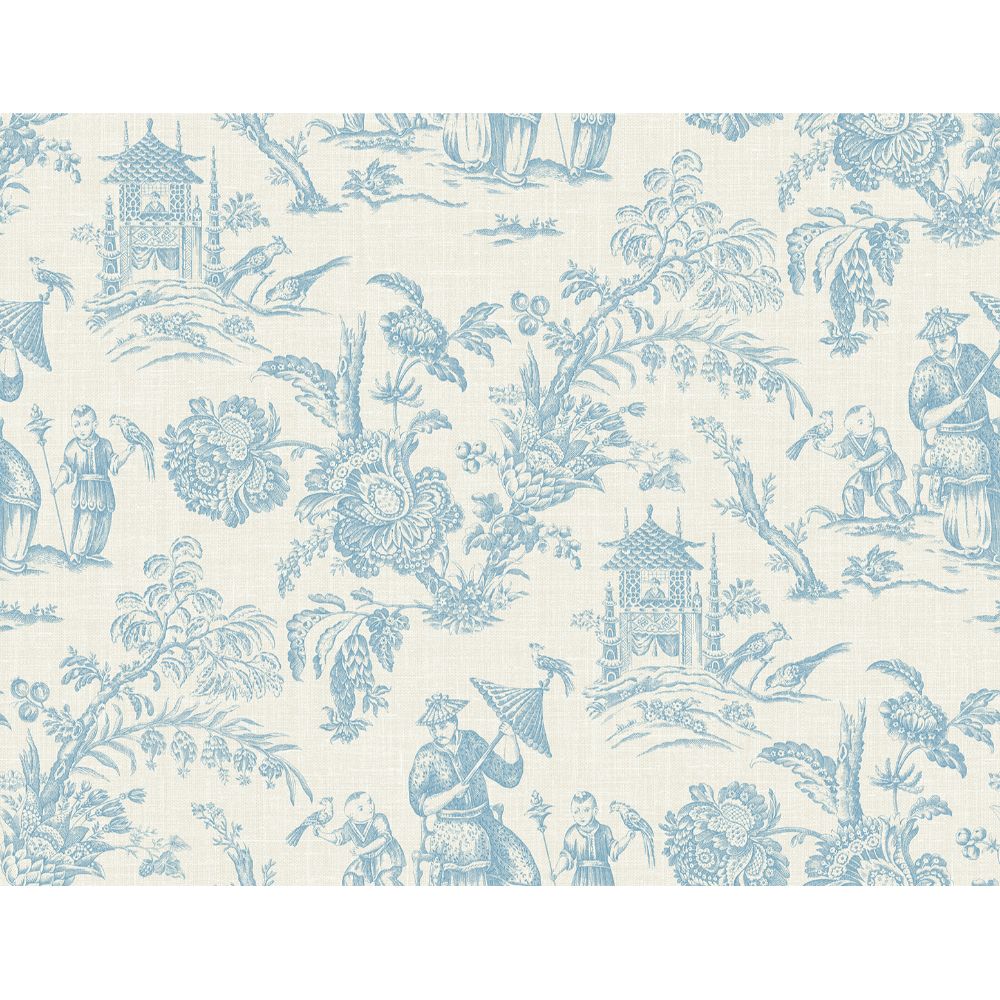 Seabrook Wallpaper FC61802 Colette Chinoiserie Wallpaper in Bleu Bisque