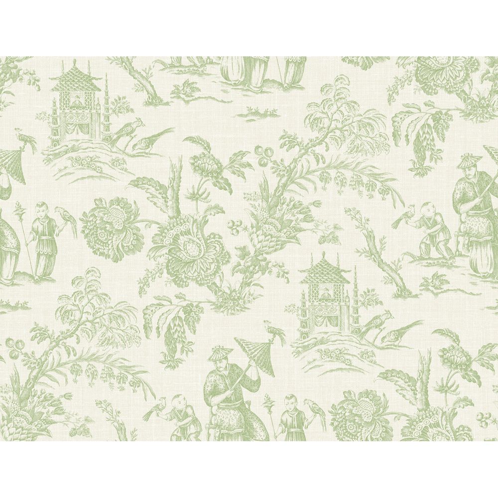 Seabrook Wallpaper FC61804 Colette Chinoiserie Wallpaper in Herb