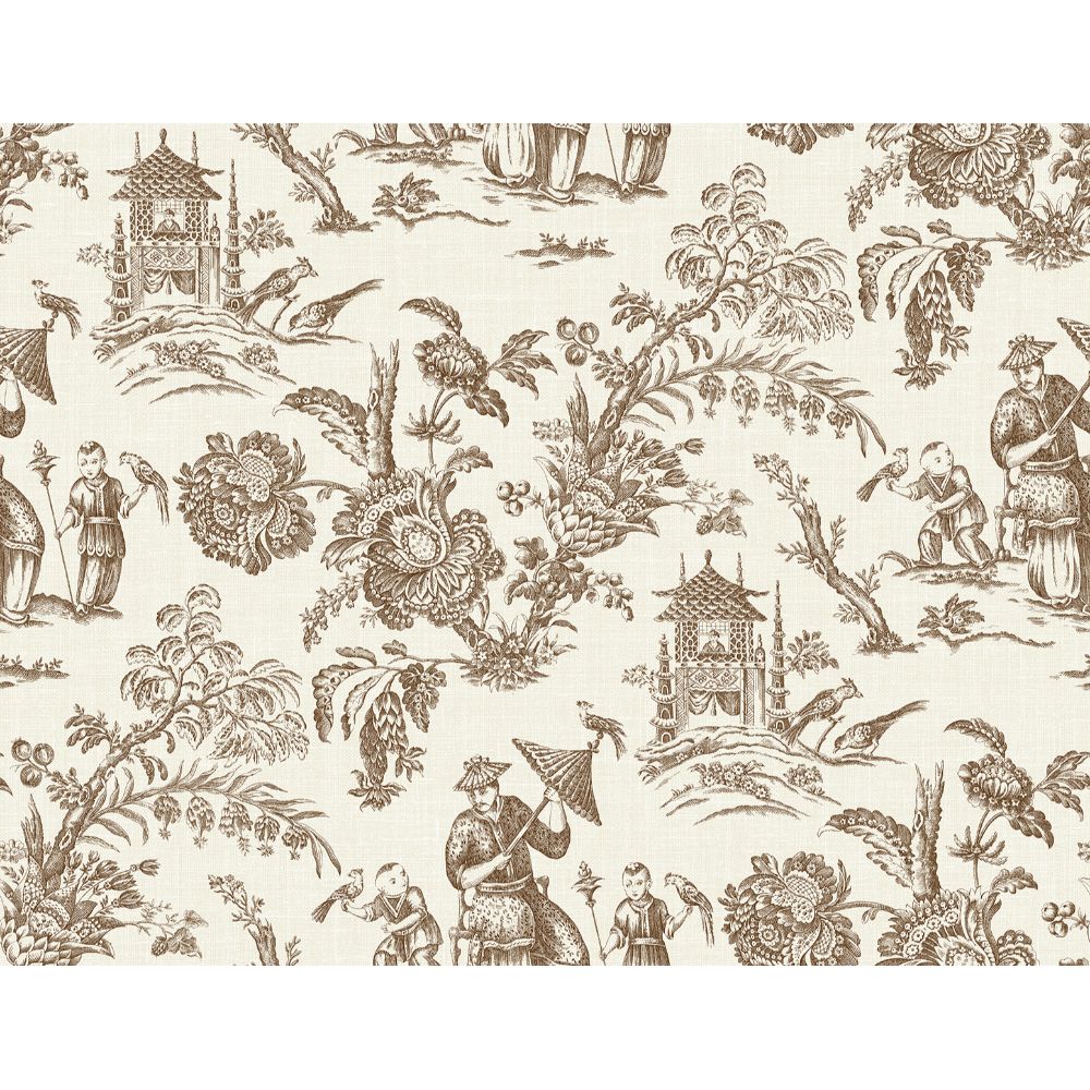 Seabrook Wallpaper FC61806 Colette Chinoiserie Wallpaper in Hickory Smoke