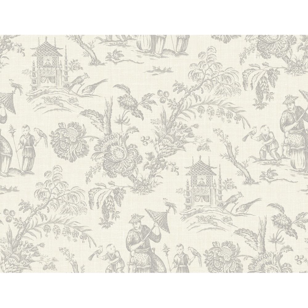 Seabrook Wallpaper FC61808 Colette Chinoiserie Wallpaper in French Grey