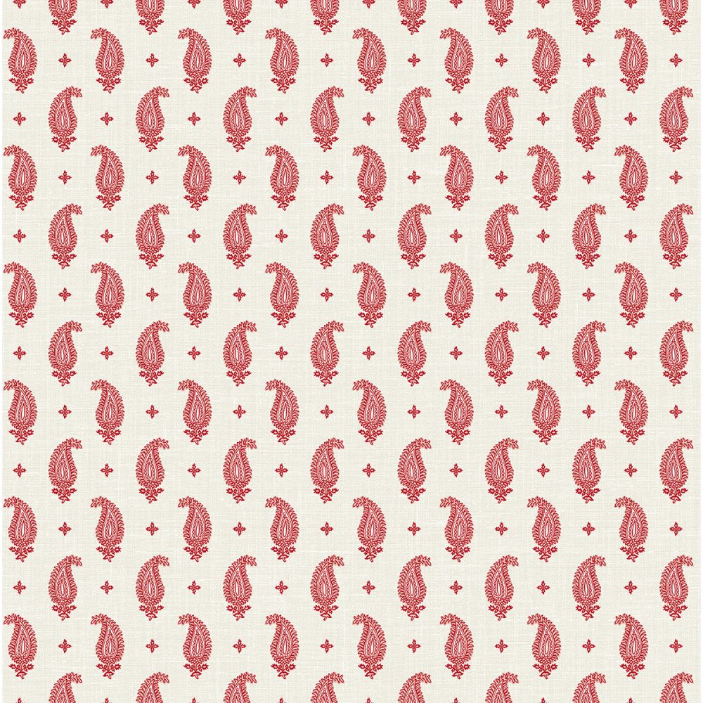 Seabrook Wallpaper FC62401 Maia Paisley Wallpaper in Antique Ruby