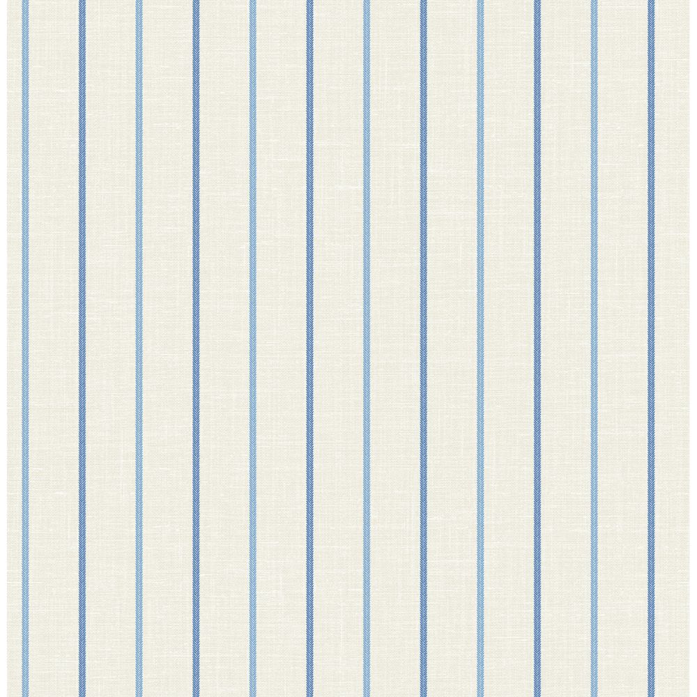 Seabrook Wallpaper FC62502 Andree Stripe Wallpaper in French Blue & Denim Wash