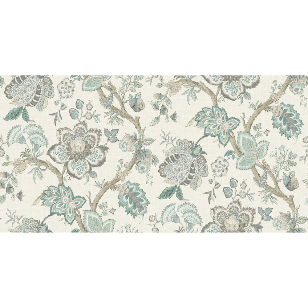 Seabrook Wallpaper FC62608F Bernadette Linen Fabric in Summer Sky & French Blue