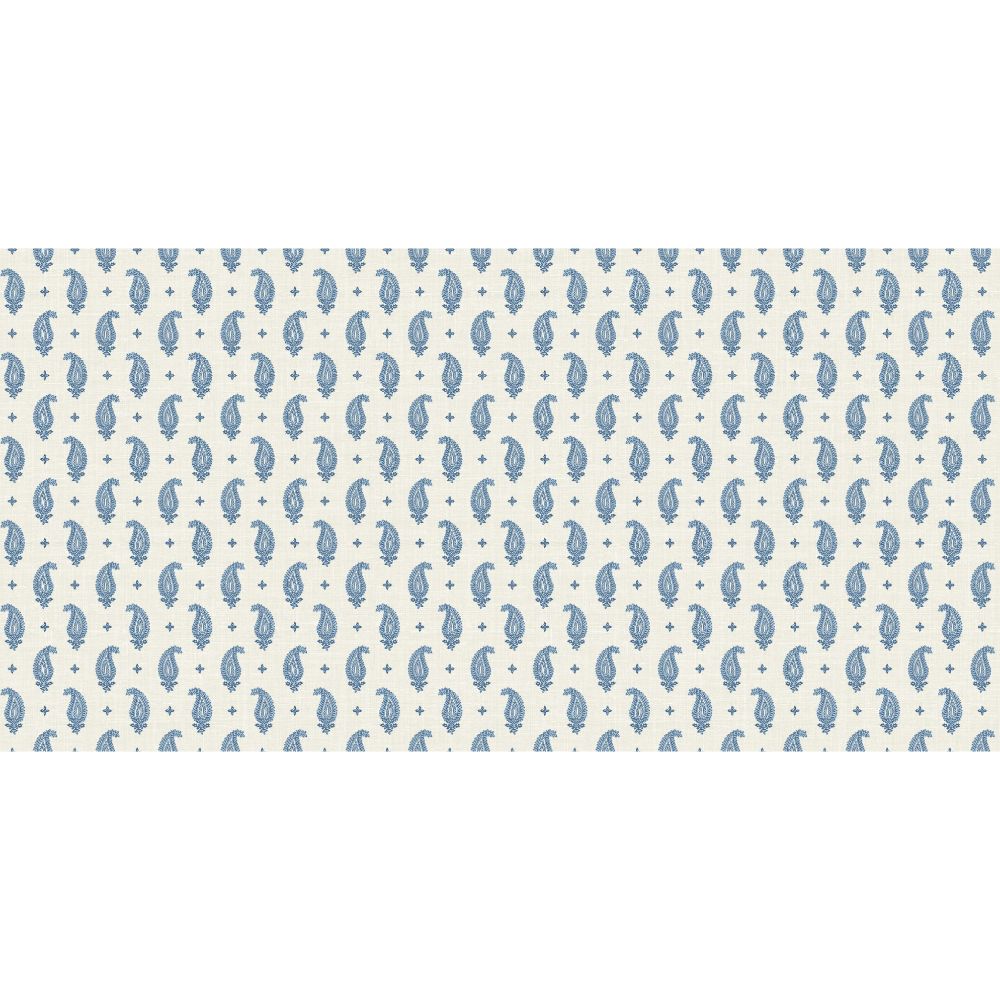 Seabrook Wallpaper FC62712F Maia Linen Fabric in French Blue