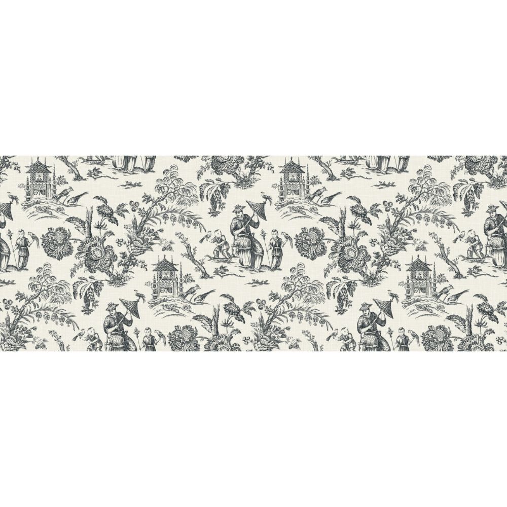 Seabrook Wallpaper FC62800F Chinoiserie Linen Fabric in Poppy Seed