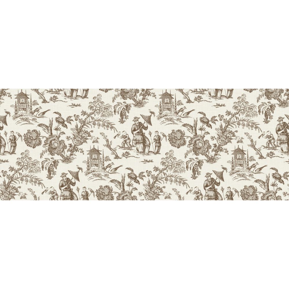 Seabrook Wallpaper FC62806F Chinoiserie Linen Fabric in Hickory Smoke