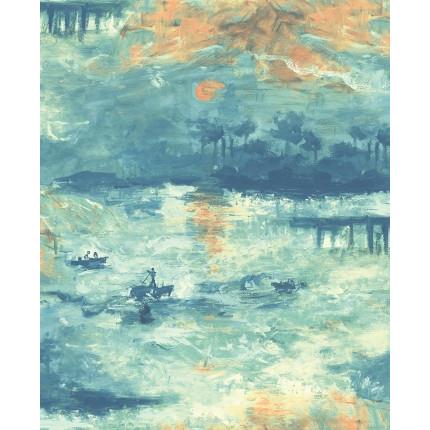 Seabrook Wallpaper FI70004 French Impressionist Nautical Sunset Wallapper