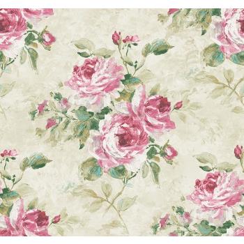 Seabrook Wallpaper FI70401 French Impressionist Rose Bouquet Wallapper