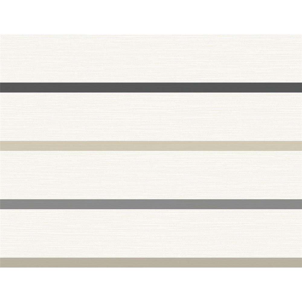 Seabrook Wallpaper LN11400 Crew Stripe Wallpaper in Ivory, Wrought Iron, and Sand Dollar