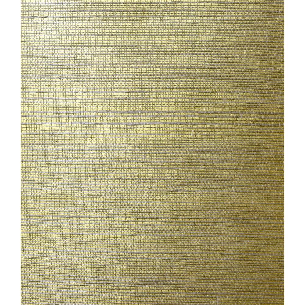 Seabrook Wallpaper LN11864 Sisal Grasscloth Wallpaper in Metallic Gold and Aloe