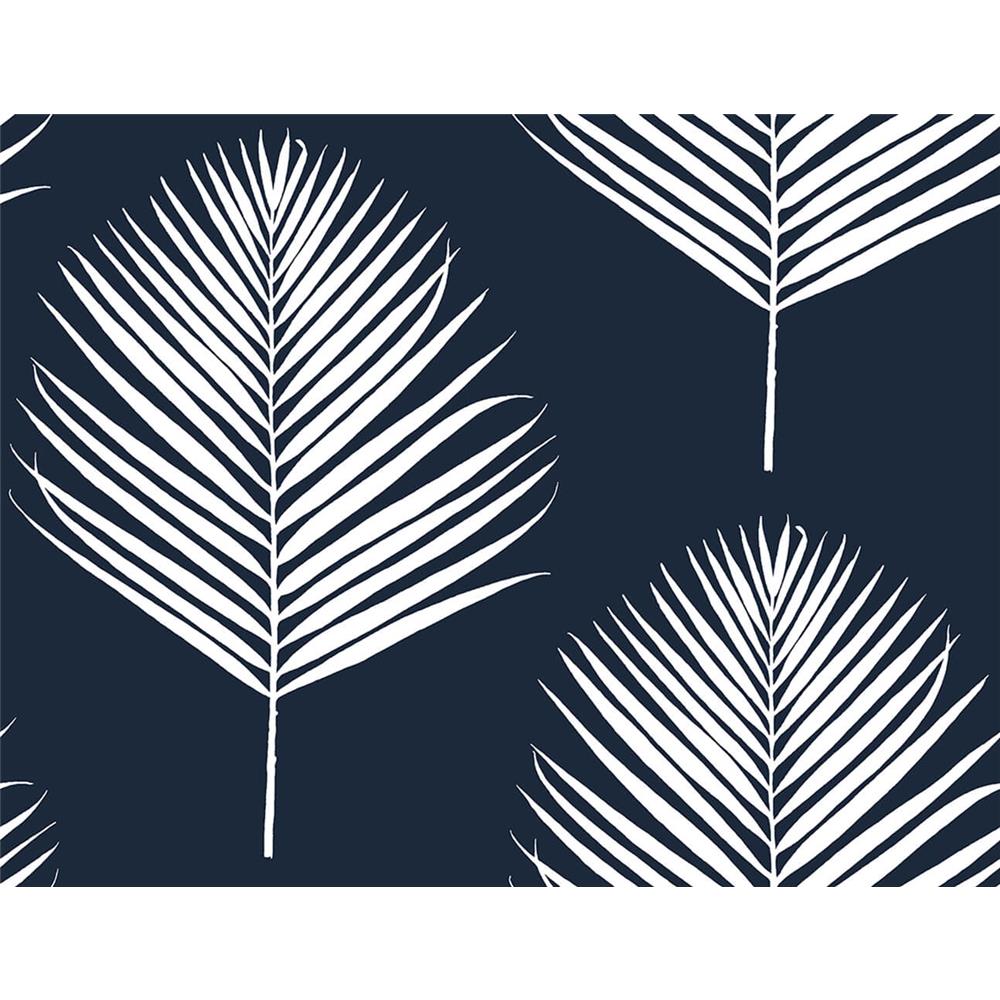 Seabrook Wallpaper LN20032 Lillian August Maui Palm Wallpaper LN20032 in Midnight Blue & White