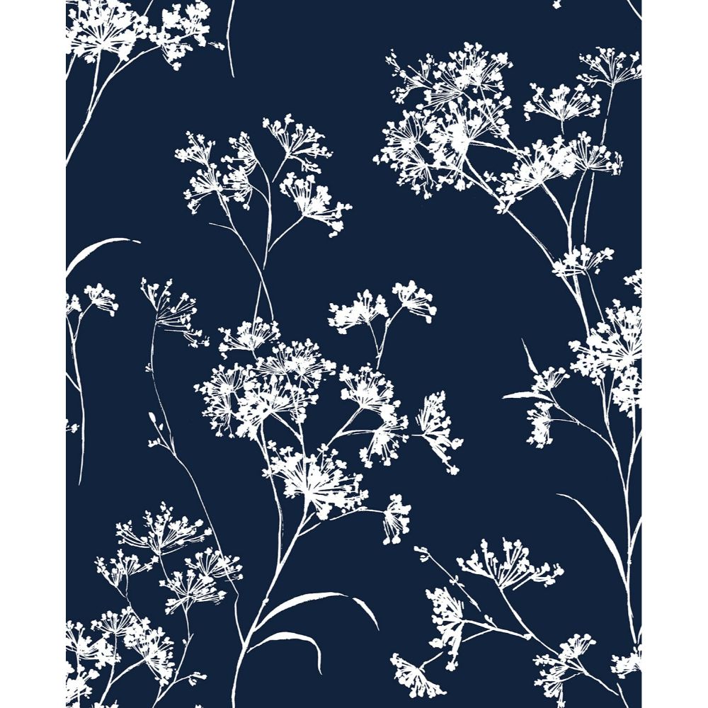 Seabrook Wallpaper LN30502 Floral Mist Wallpaper in Hampton Blue