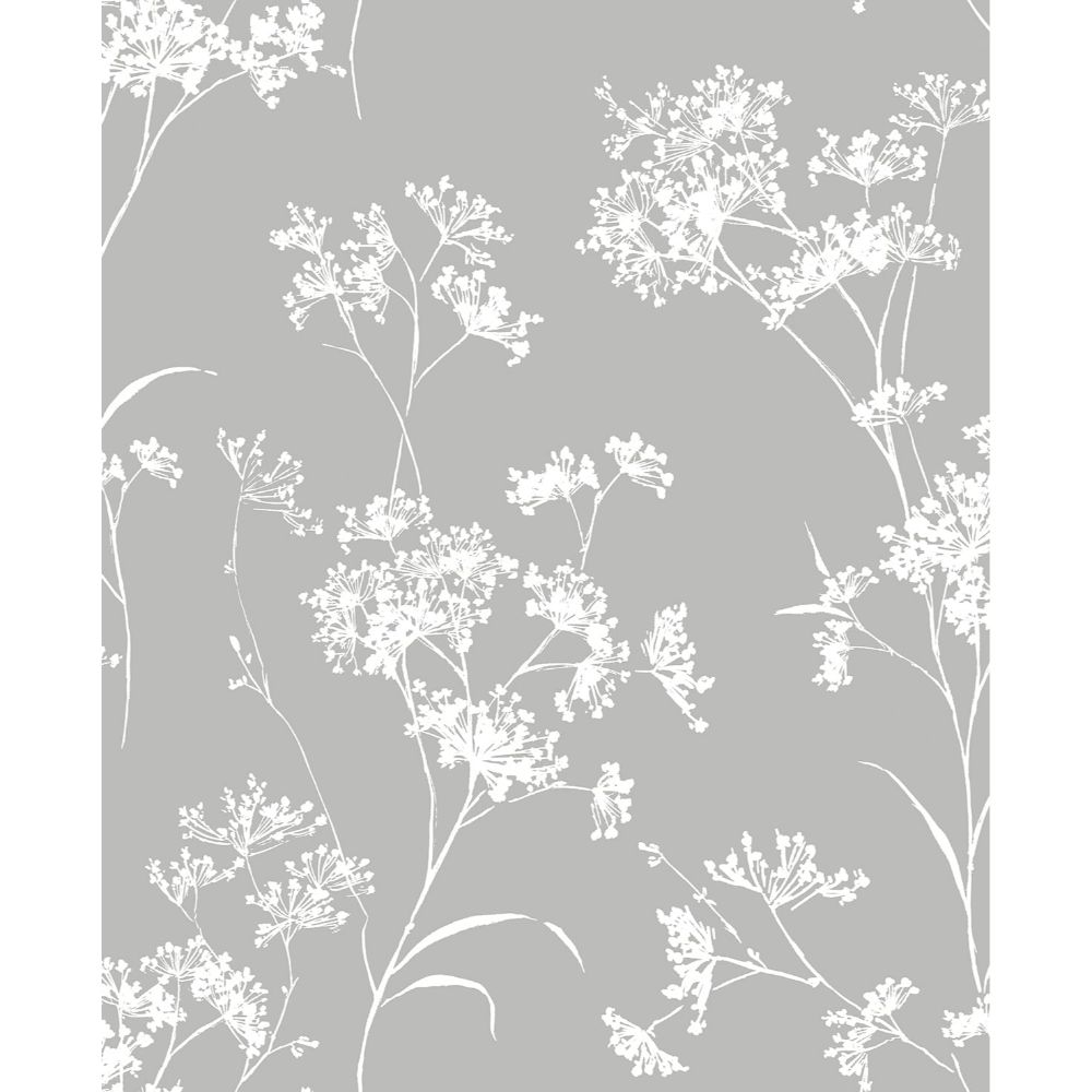 Seabrook Wallpaper LN30508 Floral Mist Wallpaper in Alloy
