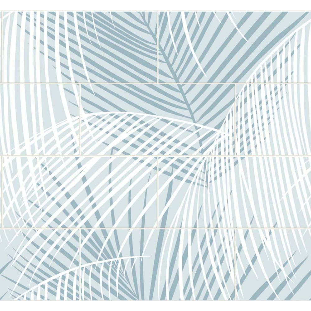 Seabrook Wallpaper LN30712 Palm Tile Wallpaper in Summer Skies