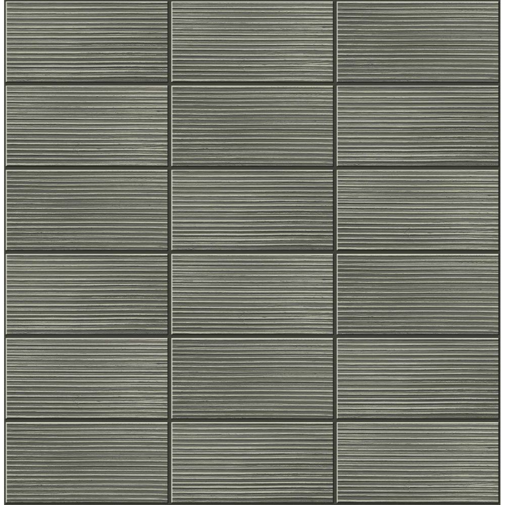 Seabrook Wallpaper LN30810 Rib Tile Wallpaper in Charcoal