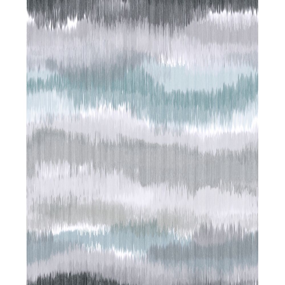 NextWall LN31208 Ikat Waves Wallpaper in Morning Fog