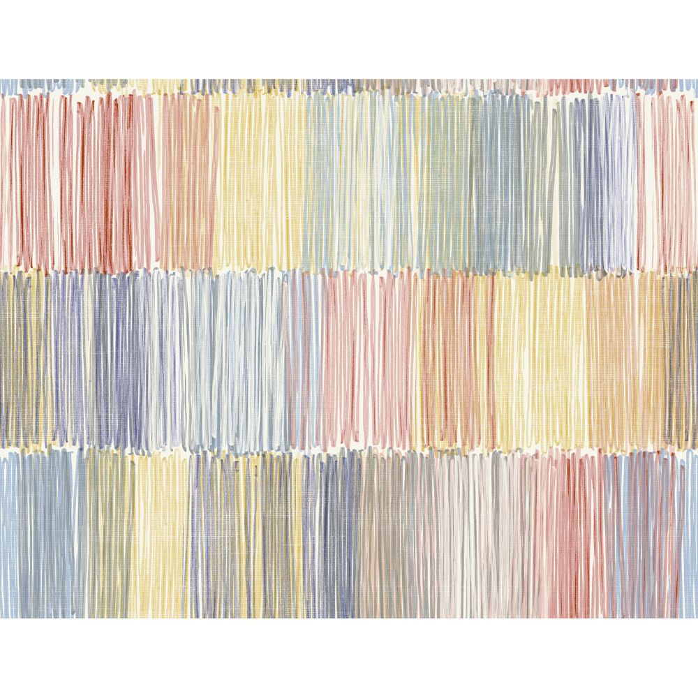 Seabrook Wallpaper LN40301 Arielle Abstract Stripe Wallpaper in Summer Sky