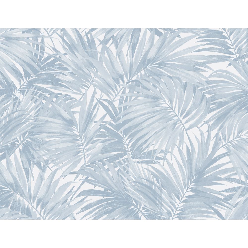 Seabrook Wallpaper LN40702 Cordelia Tossed Palms Wallpaper in Blue Shale