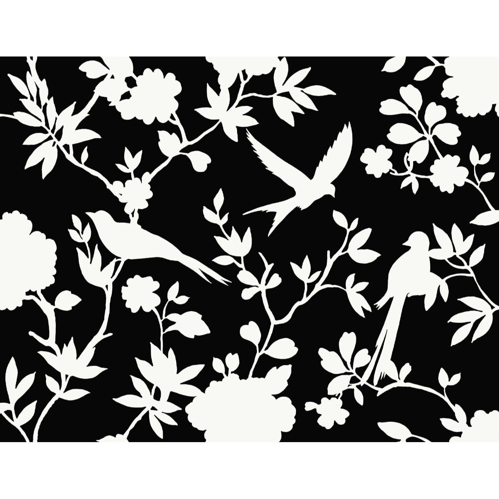 Seabrook Wallpaper LN40900 Kauai Bird Toile Wallpaper in Inkwell