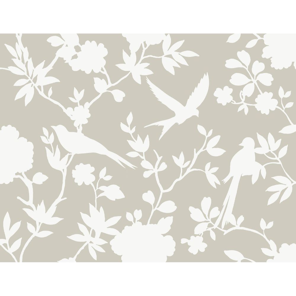 Seabrook Wallpaper LN40907 Kauai Bird Toile Wallpaper in Argos Grey
