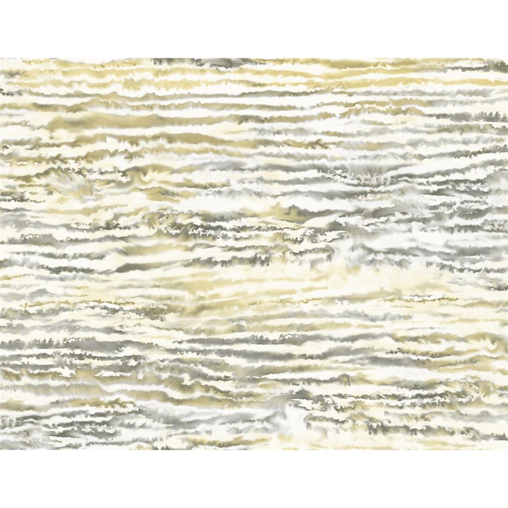 Seabrook Designs LW50507 Living with Art Watercolor Waves Wallpaper in Golden Dusk