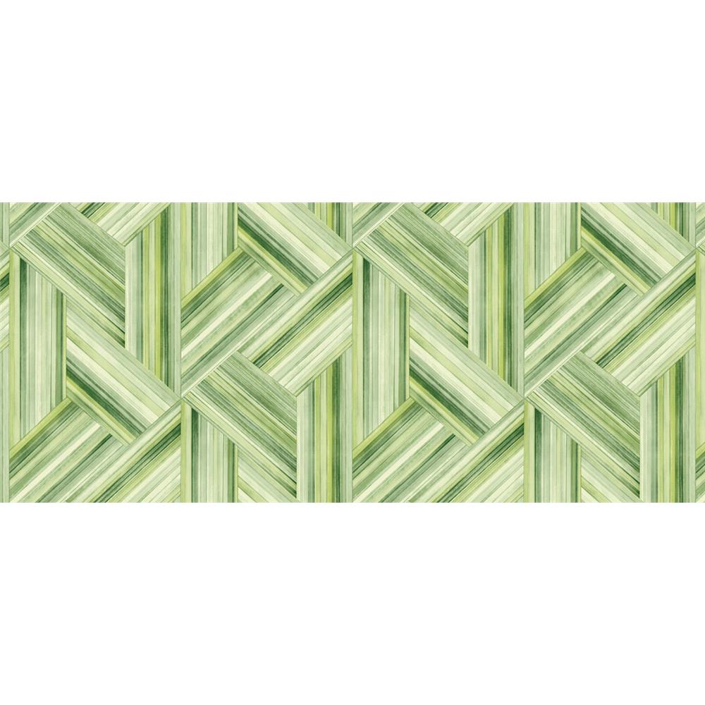 Seabrook Designs LW51904F Living with Art Geo Inlay Fabric in Chartreuse and Basil