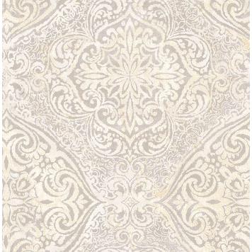 Seabrook MK20608 SEABROOK DESIGNS-METALLIKA PALLADIUM Wallpaper in Metallic Gold/ Off White