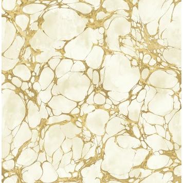 Seabrook MK21102 SEABROOK DESIGNS-METALLIKA PATINA MARBLE Wallpaper in Metallic Gold/ White