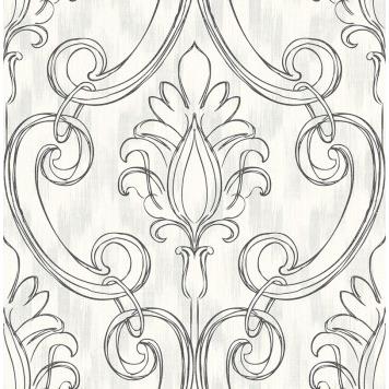 Seabrook MT80000 SEABROOK DESIGNS-MONTAGE POMERELLE Wallpaper in Black/ Off White