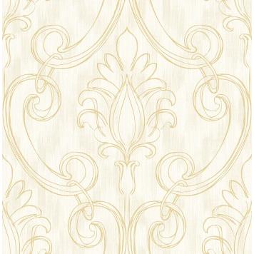 Seabrook MT80005 SEABROOK DESIGNS-MONTAGE POMERELLE Wallpaper in Metallic Gold/ Off White