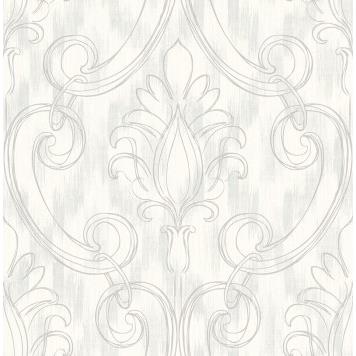 Seabrook MT80010 SEABROOK DESIGNS-MONTAGE POMERELLE Wallpaper in Gray/ Off White