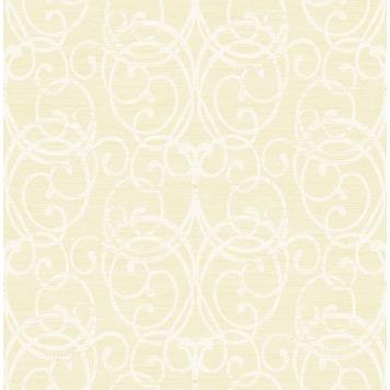 Seabrook MT81105 SEABROOK DESIGNS-MONTAGE SILVERTON SCROLL Wallpaper in Brown/ White