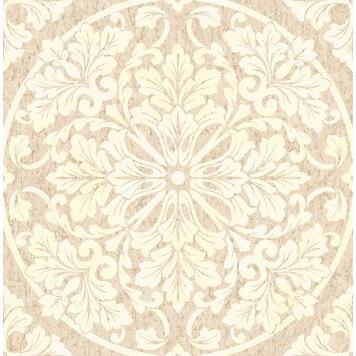 Seabrook MT81405 SEABROOK DESIGNS-MONTAGE MARQUETTE Wallpaper in Brown/ White