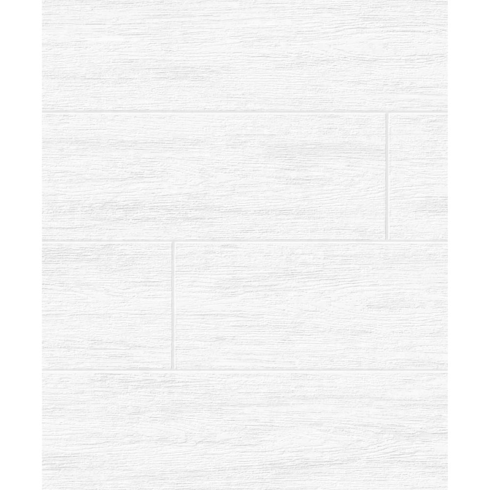 Seabrook Wallpaper PW20000 Faux Shiplap Wallpaper in White