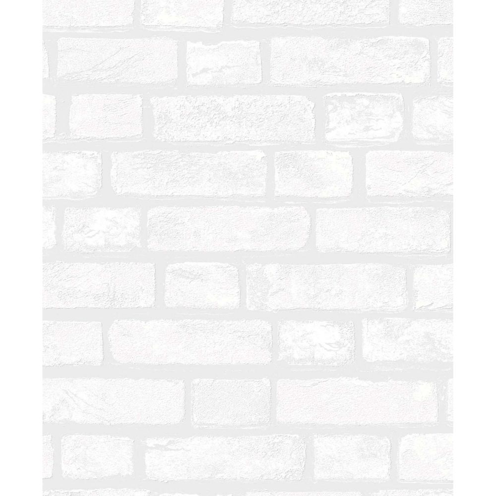 Seabrook Wallpaper PW20400 Vintage Brick Wallpaper in White