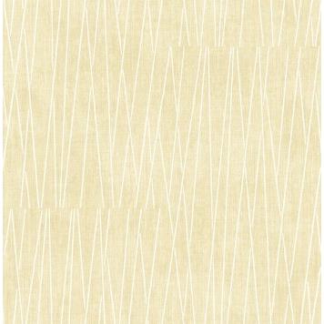 Seabrook RL60115 SEABROOK DESIGNS-RETRO LIVING GIDGET LINES Wallpaper in Metallic Gold/ White
