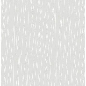 Seabrook RL60118 SEABROOK DESIGNS-RETRO LIVING GIDGET LINES Wallpaper in Metallic Silver/ White