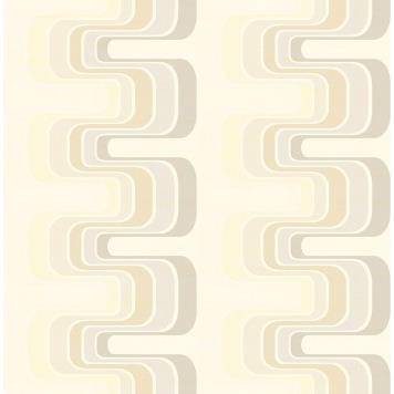 Seabrook RL60307 SEABROOK DESIGNS-RETRO LIVING FONZIE Wallpaper in Gray/ Metallic Gold/ Off White