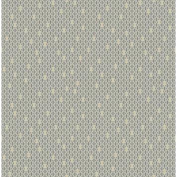 Seabrook RL60600 SEABROOK DESIGNS-RETRO LIVING FONZIE OVAL Wallpaper in Gray/ Off White