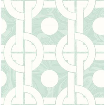 Seabrook RL60802 SEABROOK DESIGNS-RETRO LIVING MINDY Wallpaper in Blue/ Off White