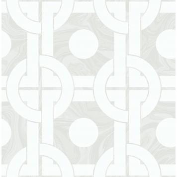 Seabrook RL60808 SEABROOK DESIGNS-RETRO LIVING MINDY Wallpaper in Gray/ Off White