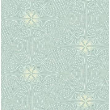 Seabrook RL61104 SEABROOK DESIGNS-RETRO LIVING LUCY Wallpaper in Green/ White