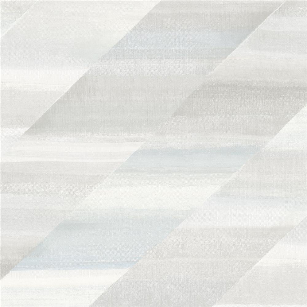 Seabrook Designs RY30300 Boho Rhapsody Rainbow Diagonals Wallpaper in Daydream Gray and Blue Oasis