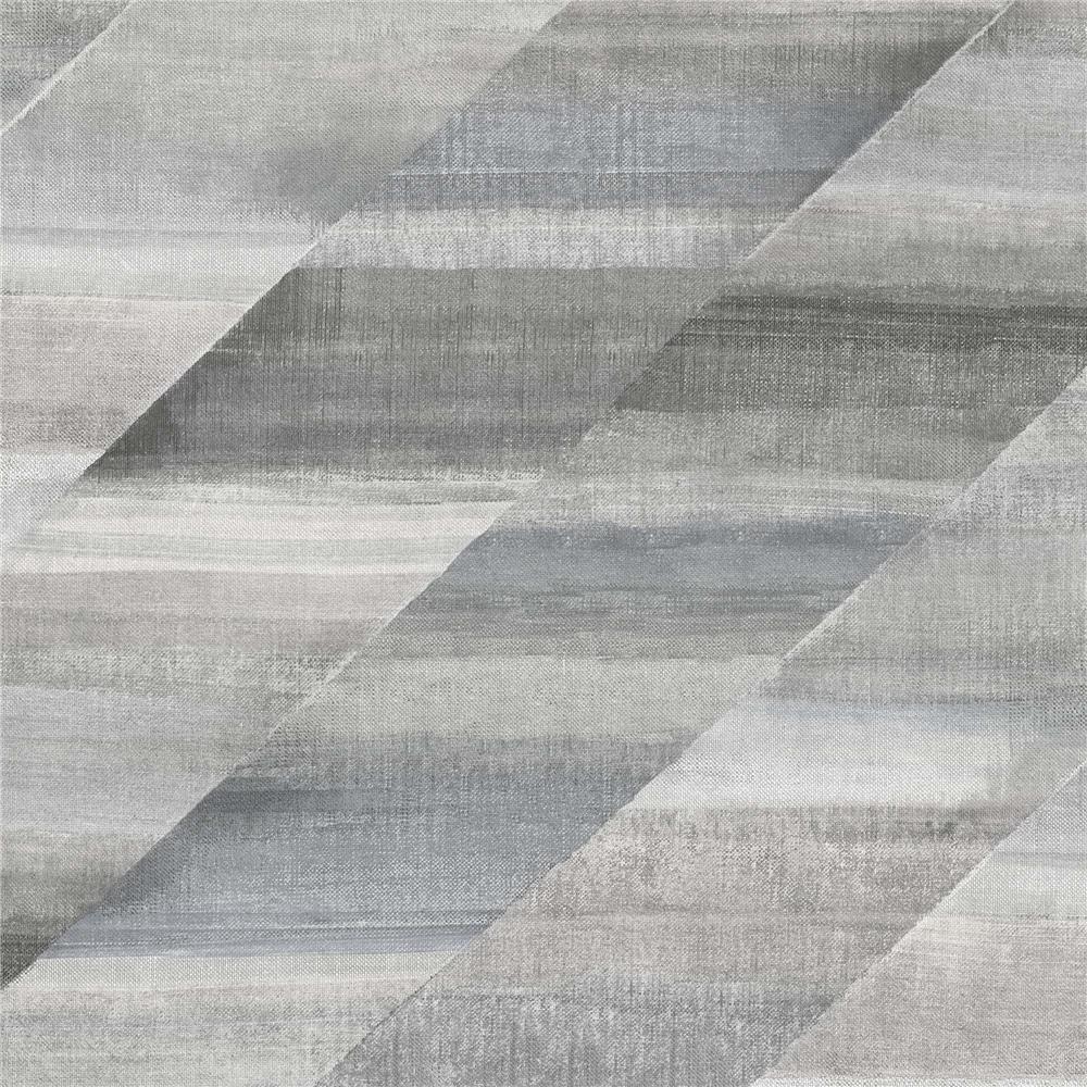 Seabrook Designs RY30310 Boho Rhapsody Rainbow Diagonals Wallpaper in Cinder Gray and Slate