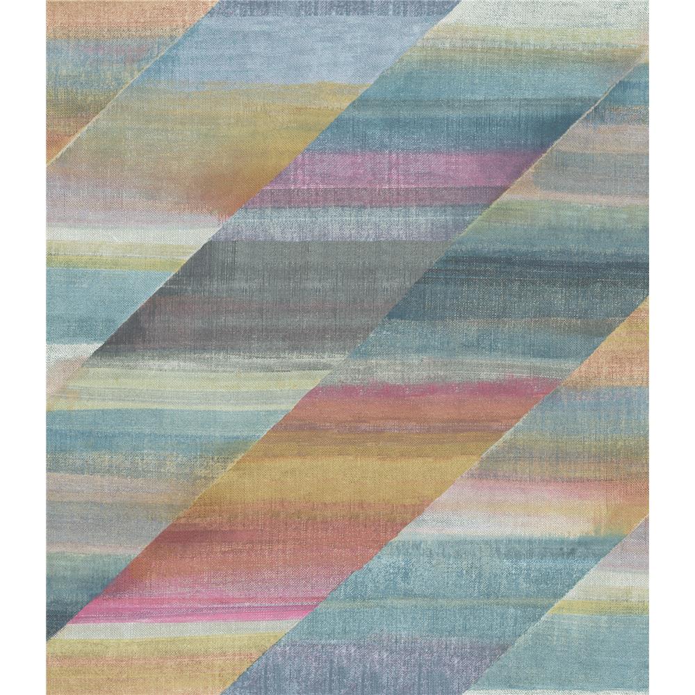 Seabrook Designs RY30313 Boho Rhapsody Rainbow Diagonals Wallpaper in Aged Wine and Antique Gold