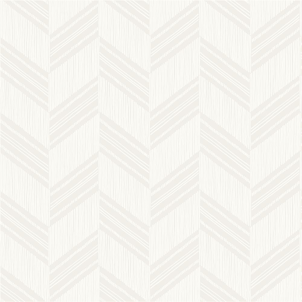 Seabrook Designs RY30400 Boho Rhapsody Boho Chevron Stripe Wallpaper in Gray Mist and Ivory