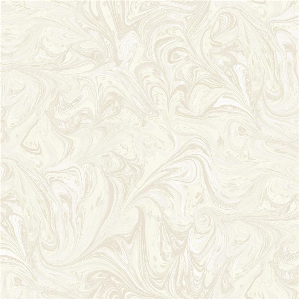 Seabrook Designs RY31103 Boho Rhapsody Sierra Marble Wallpaper in Cream and Ivory