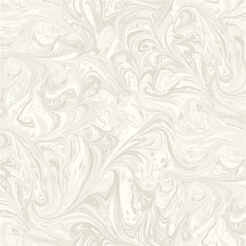 Seabrook Designs RY31108 Boho Rhapsody Sierra Marble Wallpaper in Daydream Gray and Pearl