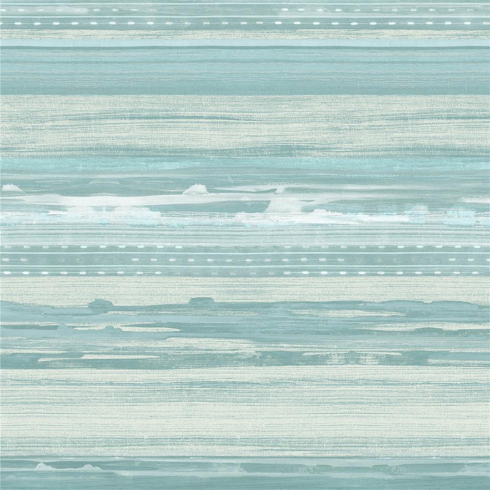 Seabrook Designs RY31304 Boho Rhapsody Horizon Brushed Stripe Wallpaper in Teal, Seafoam, and Ivory