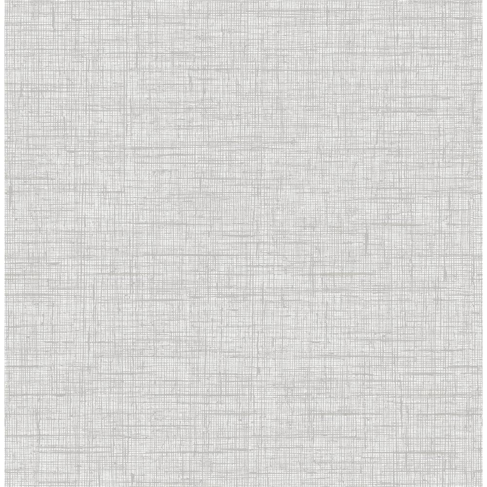 Seabrook Designs RY32101 Boho Rhapsody Bermuda Linen-Stringcloth Wallpaper in Daydream Gray and Ivory
